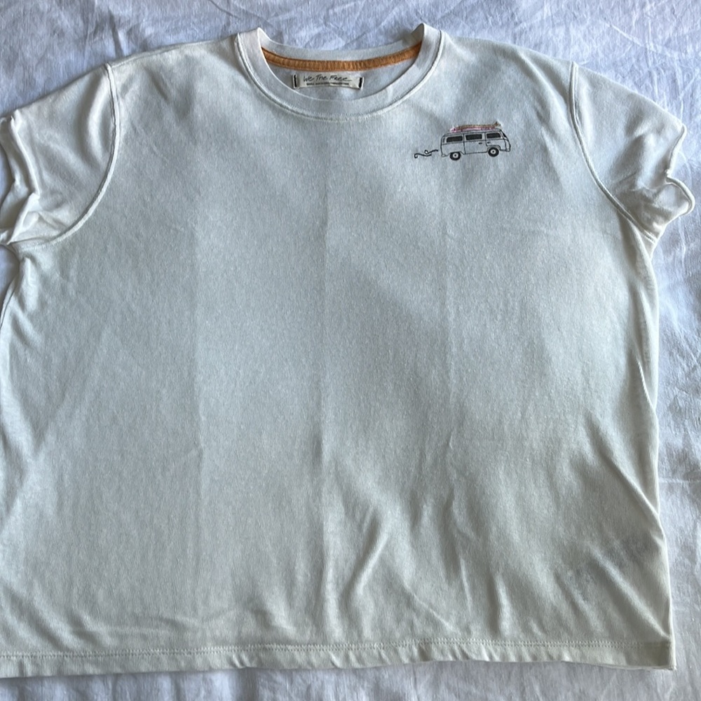 FREE PEOPLE white T-SHIRT Van-Surfboard